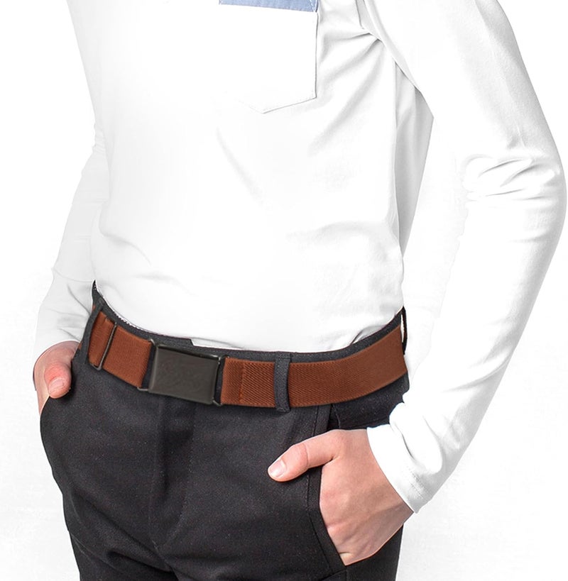 Kajeer Kids Belts 2 Pack for Boys Girls Elastic,Adjustable Silver Square Buckle Boy Toddler Belt for School Uniforms Causal - Image 5